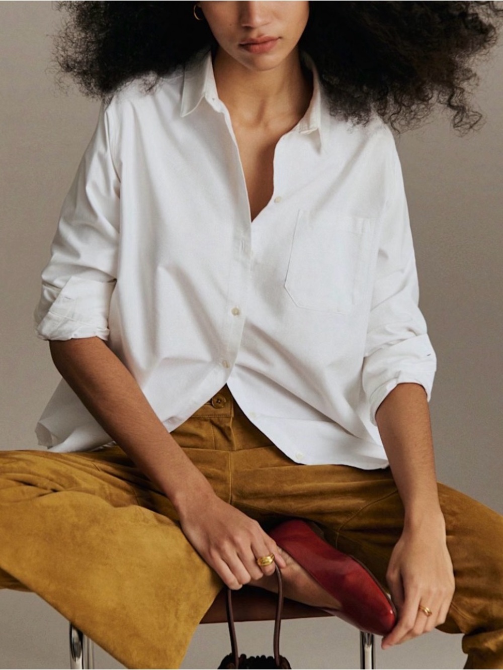 NWOT Sezane Max shirt in white sz FR 34 / US 2